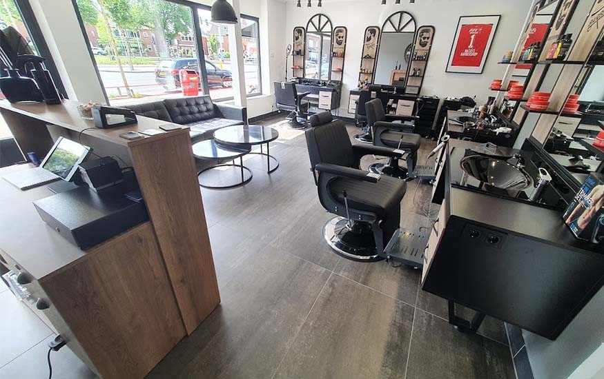 Interieur van Matay's Barbershop in Enschede