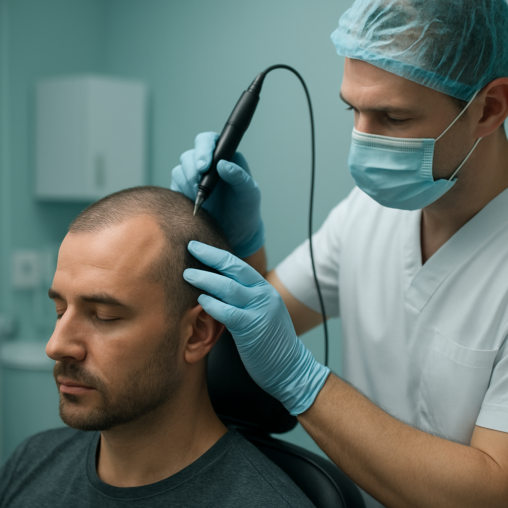 Scalp micropigmentatie behandeling bij de Hairline Clinic